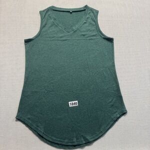 Unbranded V-Neck Tank Top Women Sz S Green